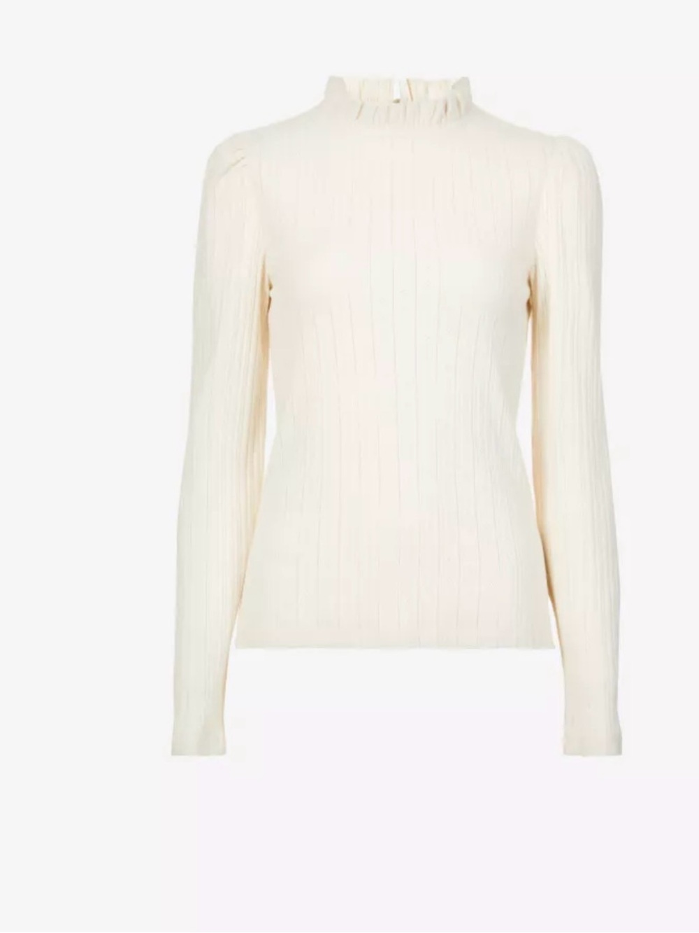ME+EM Frill detail slim straight-fit cotton top white size s